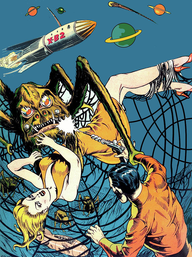 Battle in the Nest of Giant Spider Digital Art by Long Shot
