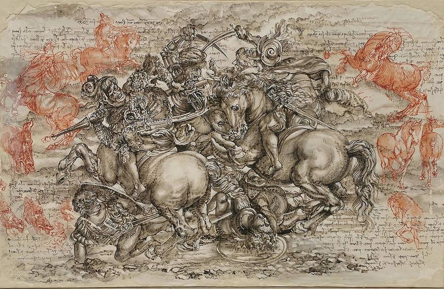 Battle of Anghiari - Leonardo da Vinci Painting by Ivan Ceschin - Fine ...