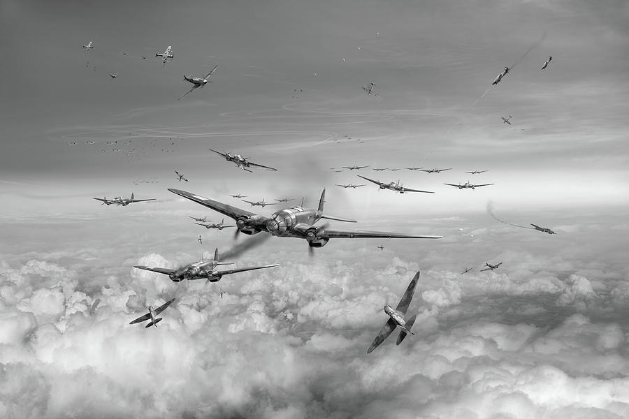 Battle of Britain Day black and white version Photograph by Gary Eason
