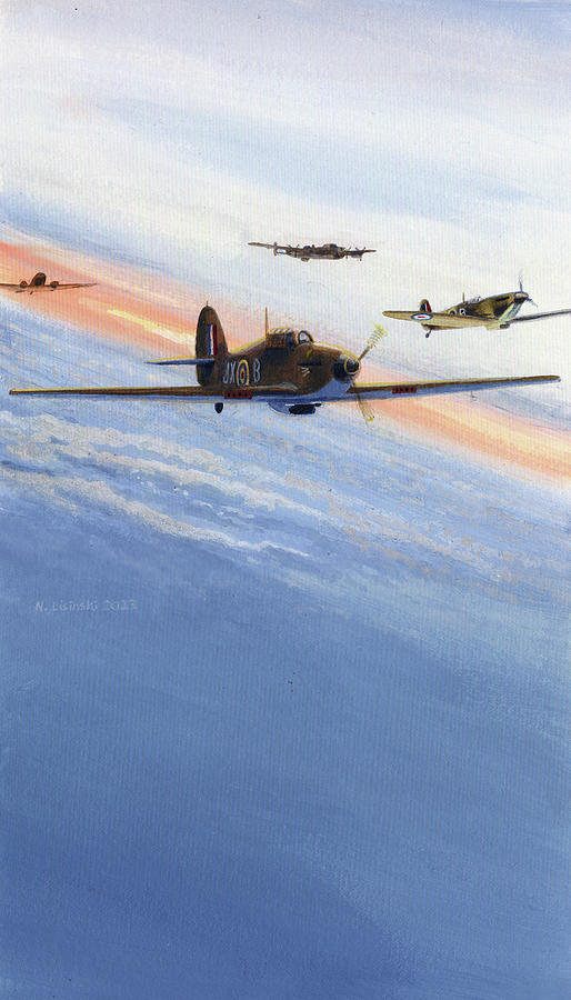 Battle of Britain Memorial Flight Painting by Norb Lisinski