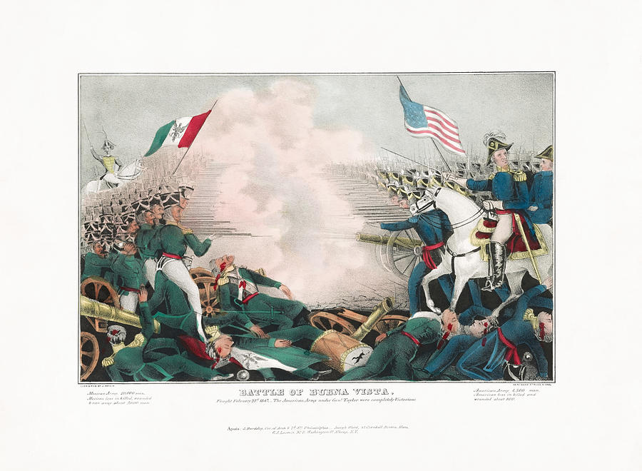 Battle of Buena Vista - The American Army Under General Taylor Were Completely Victorious Painting by War Is Hell Store