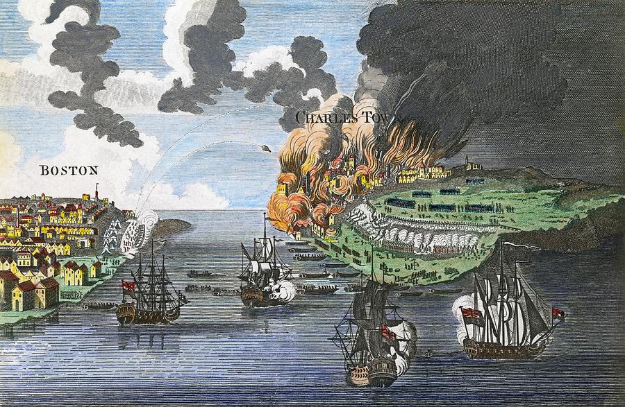 Boston Drawing - Battle Of Bunker Hill, 1775 by Granger