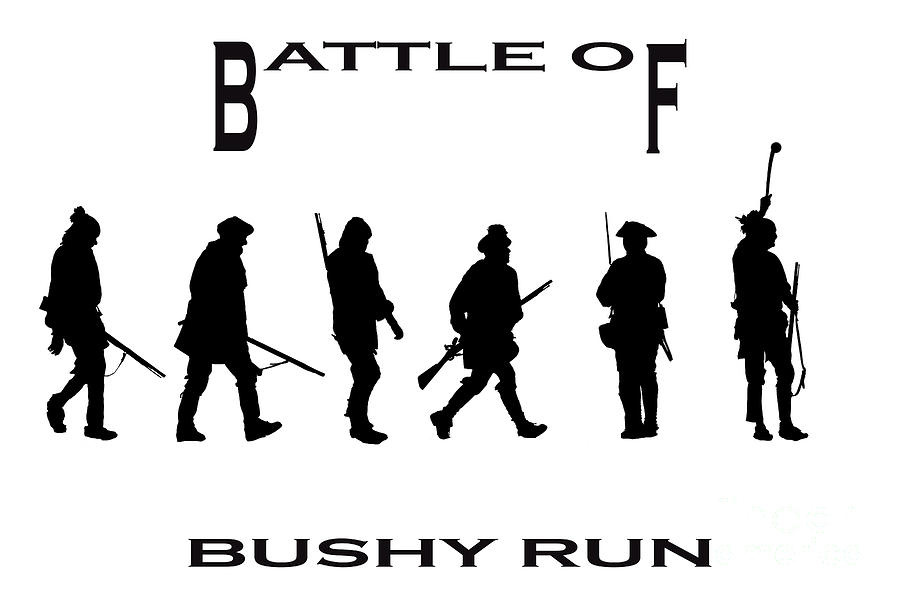 Battle Of Bushy Run Black On White Digital Art By Randy Steele - Fine ...