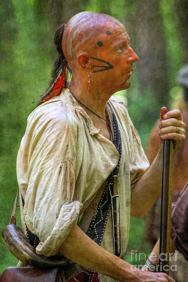 Native American Digital Art - Battle of Bushy Run Warrior Portrait by Randy Steele