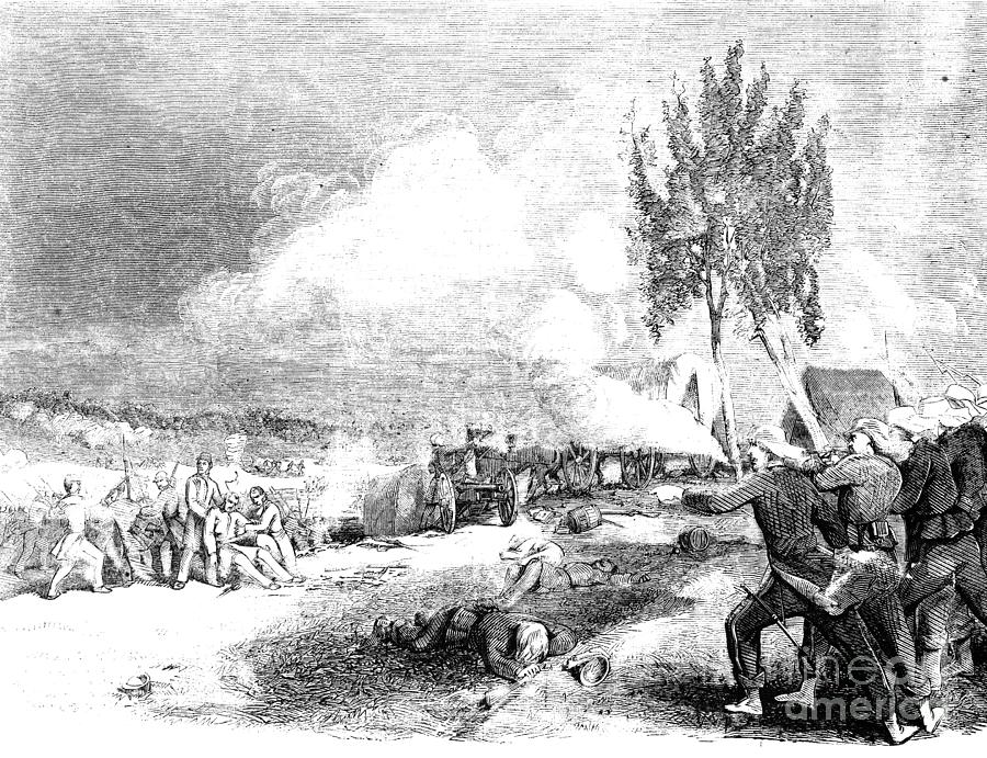 Battle of Corricks Ford, 1861 Drawing by Granger
