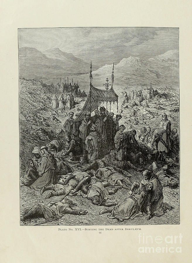 battle of Dorylaeum Burying the Dead v1 Drawing by Historic illustrations