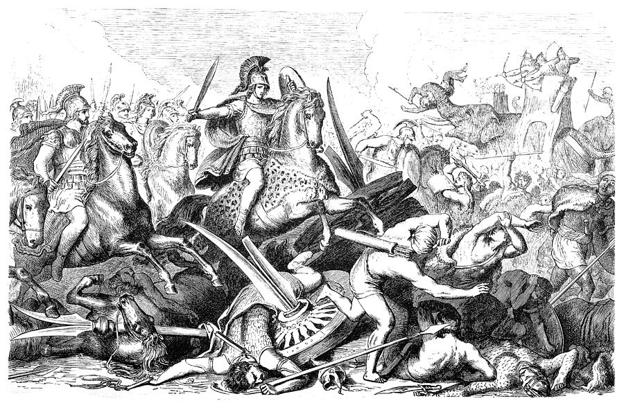 Battle of Gaugamela (October 1st, 331 BC) Drawing by Nastasic