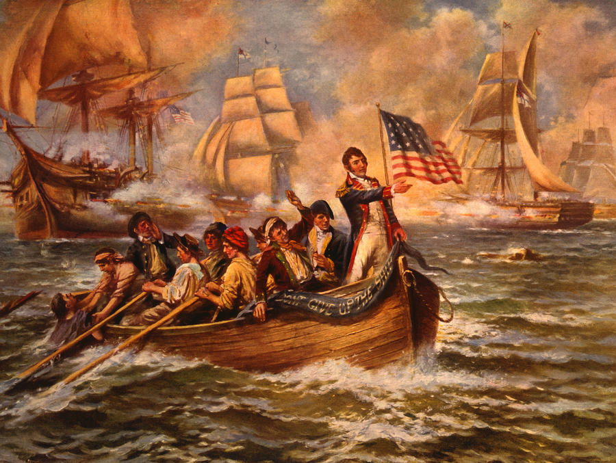Battle of Lake Erie - War of 1812 - Percy Moran Painting by War Is Hell Store