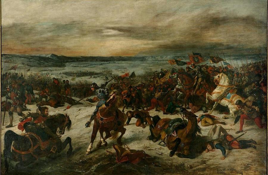 Battle of Nancy 1477 Painting by EugeneDelacroix | Pixels