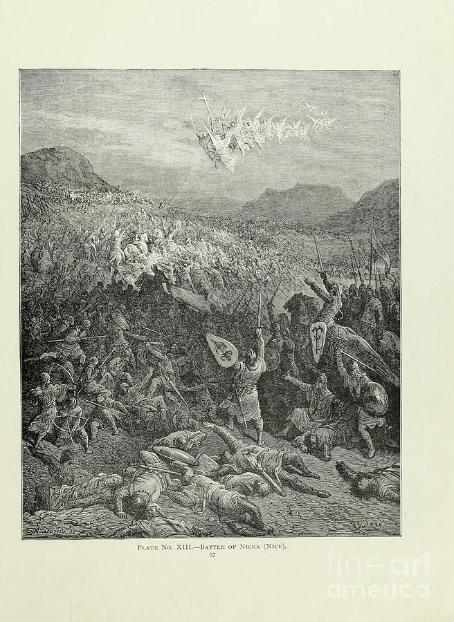 Battle of Nicea Nice Crusaders by Dore u1 Photograph by Historic illustrations