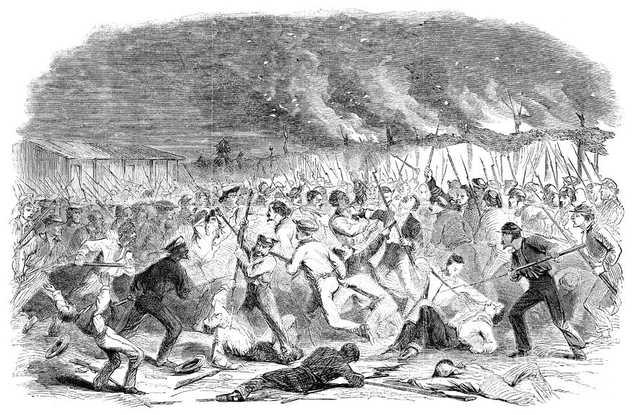 Battle of Santa Rosa Island, 1861 Drawing by Granger