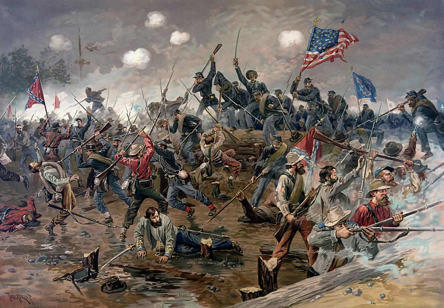 Flag Painting - Battle of Spotsylvania Court House, 1864 by American Civil War