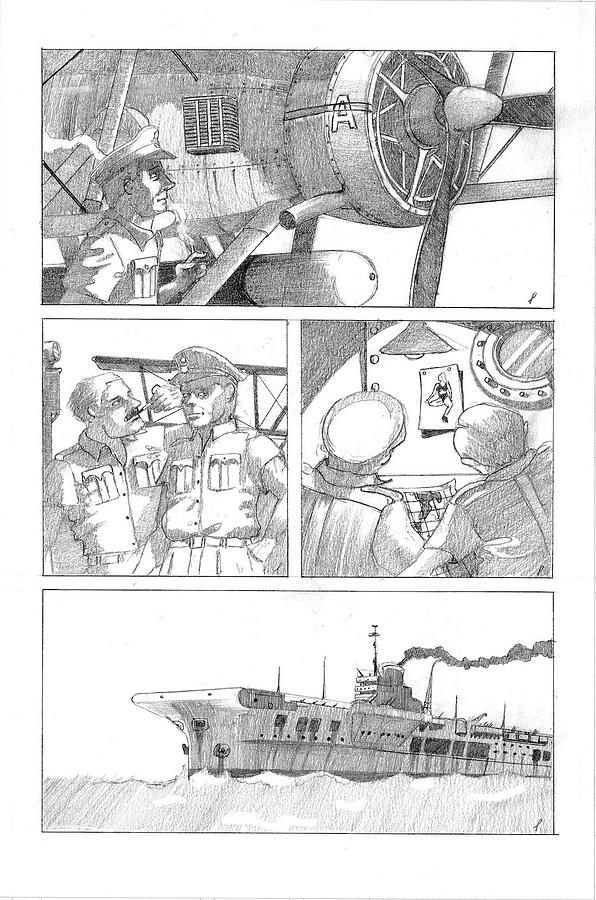 Battle of Taranto comic 01 Drawing by Ray Agius