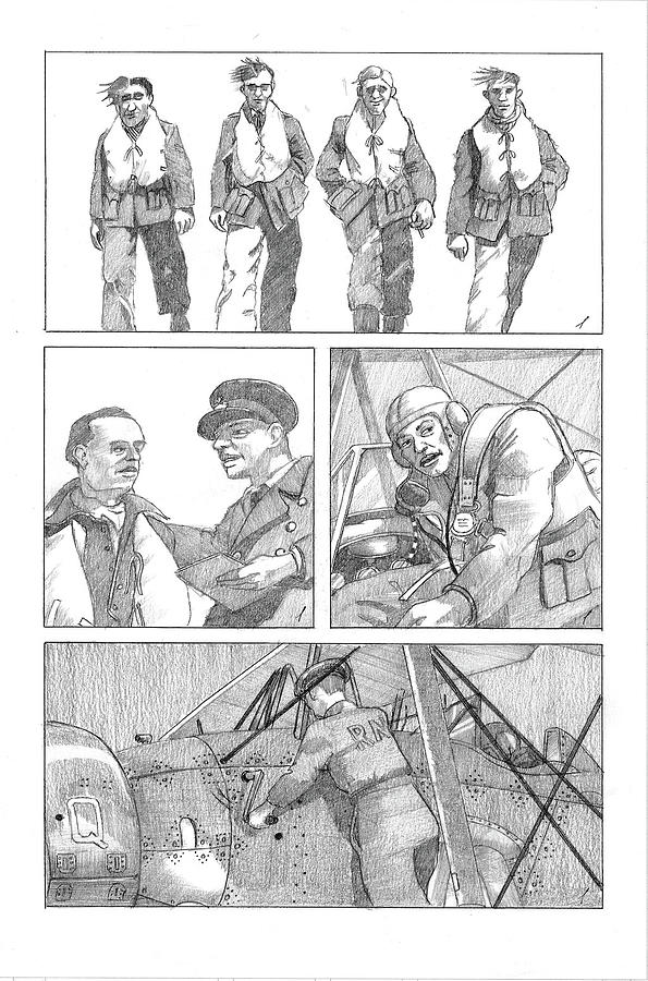 Battle of Taranto comic 02 Drawing by Ray Agius