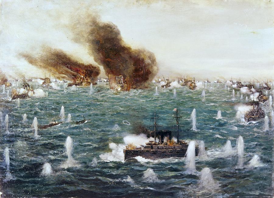 Battle of Tsushima, 1905 Painting by Tojo Shotaro