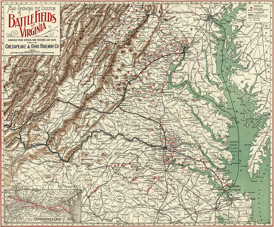 Battlefields of Virginia Antique Map 1891 Photograph by Carol Japp ...