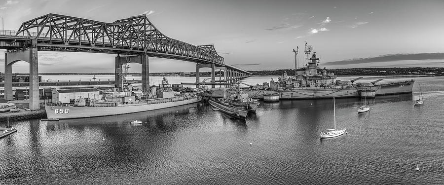 Battleship Cove in Black and White Photograph by Andrew Pacheco