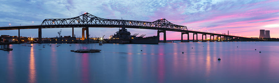 Battleship Cove Sunset Panorama Photograph by Andrew Pacheco