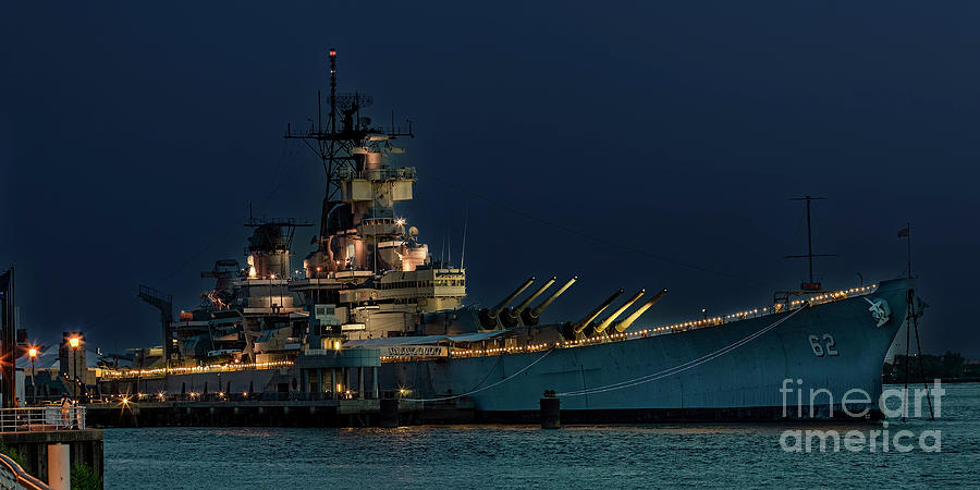 Battleship Photograph - Battleship New Jersey Night View by Nick Zelinsky Jr