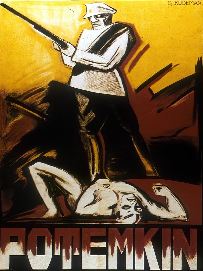 Vintage Mixed Media - Battleship Potemkin, 1925, art by Dolly Rudeman by Movie World Posters