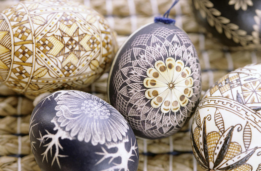 Bauble, Easter eggs, close up Photograph by Achim Sass