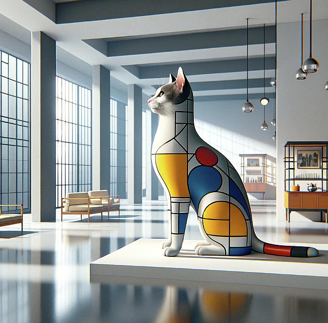 Bauhaus Architecture Cat 2 Digital Art by Holly Picano