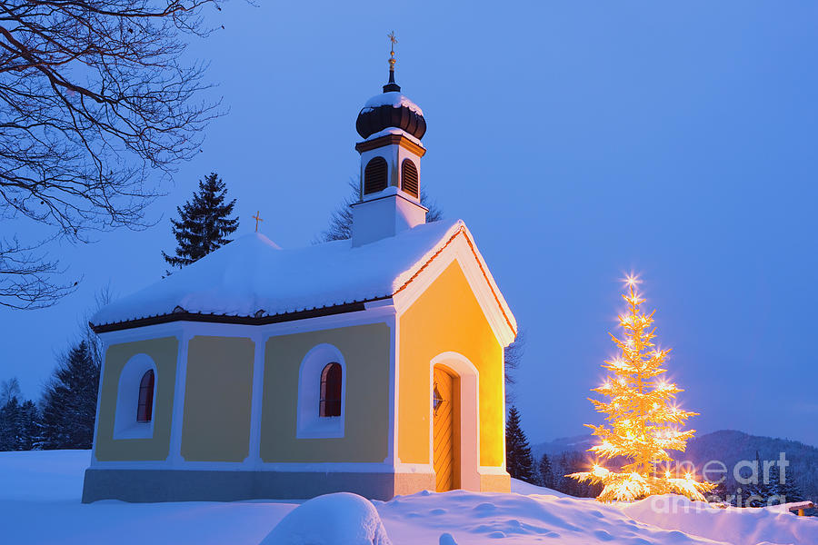 Bavarian Chapel at Christmas Photograph by Miles Ertman - Fine Art America