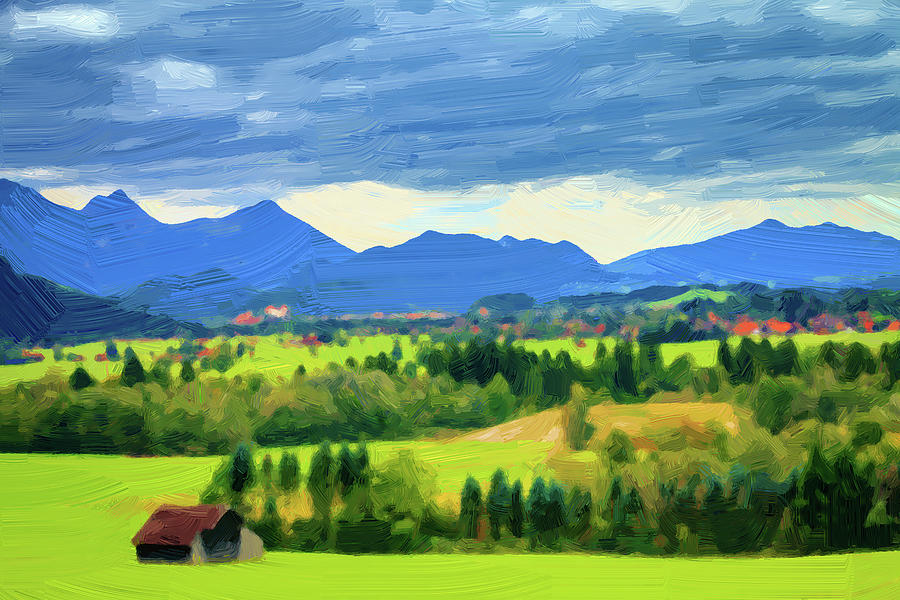 Bavarian countryside Digital Art by Alexey Stiop