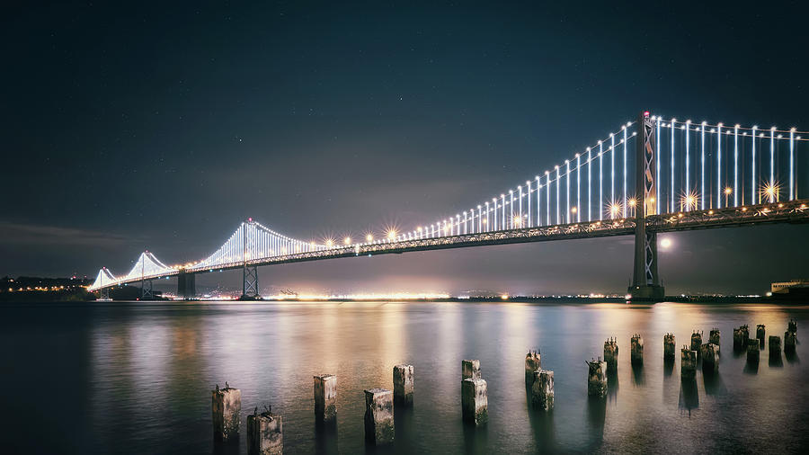 Bay Bridge At Night Photograph