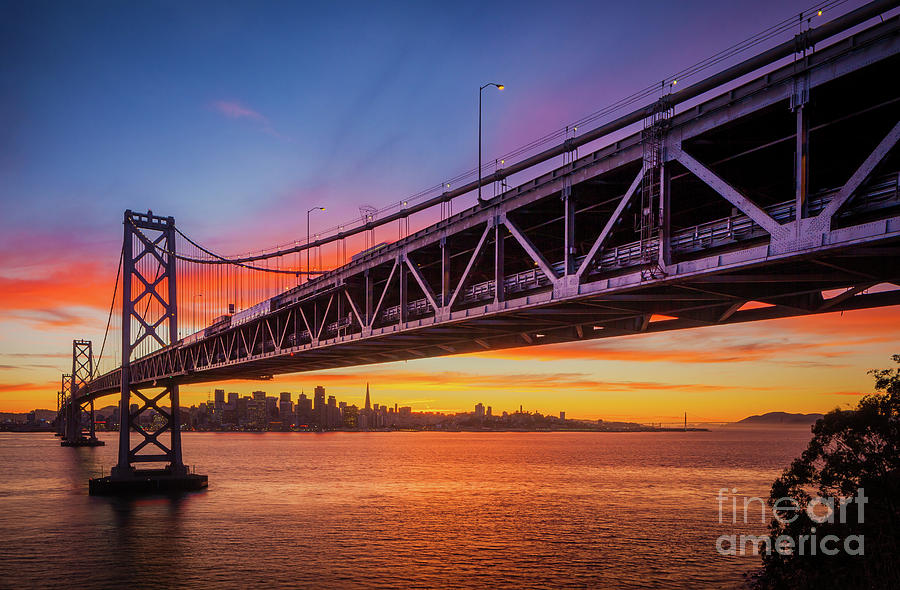 Oakland Photograph - Bay Bridge Expanse by Inge Johnsson
