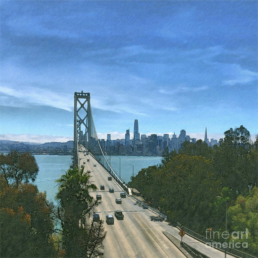 Bay Bridge Digital Art by Jerzy Czyz
