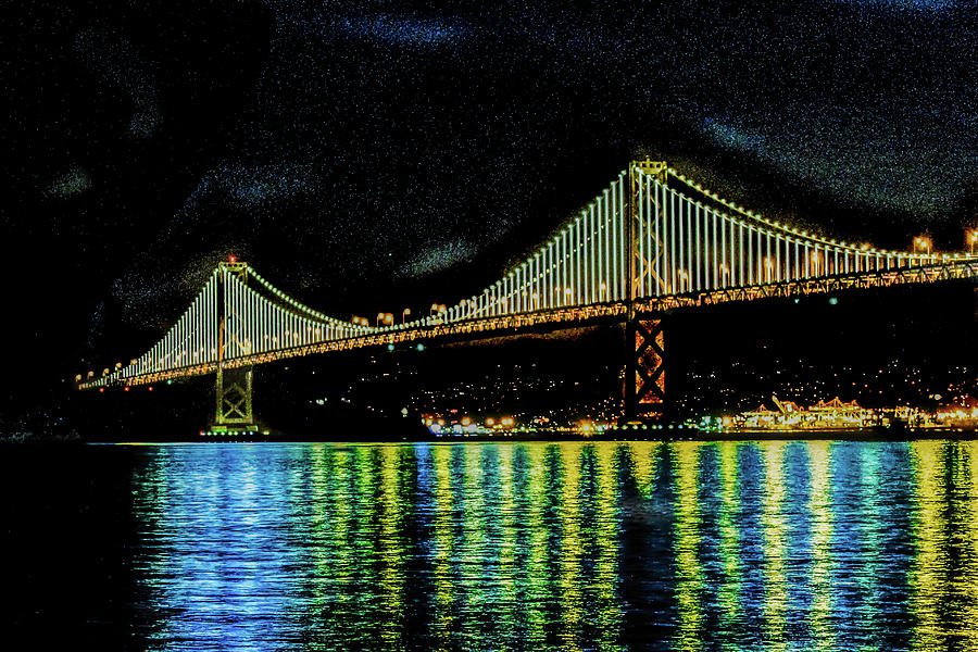 Bay Bridge Lights Photograph by Terry Walsh