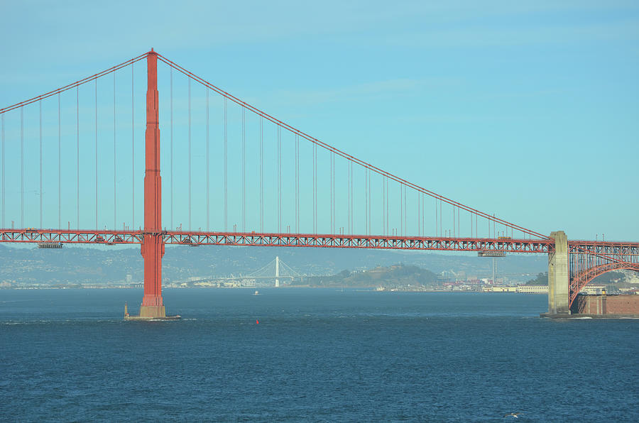 Bay Bridge Under Golden Gate Bridge San Francisco Photograph by Shawn OBrien