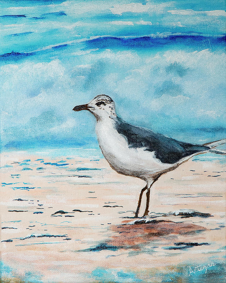 Bay Head SeaGull Painting by Theresa Artigas | Fine Art America