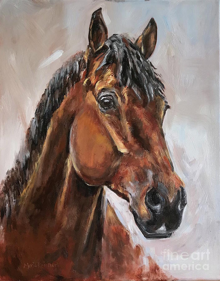 Bay Horse Painting by Maria Reichert