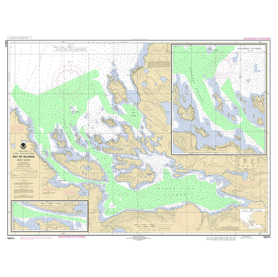 Bay Of Islands Adak Islands Alaska, Noaa Chart 16474 Digital Art by ...