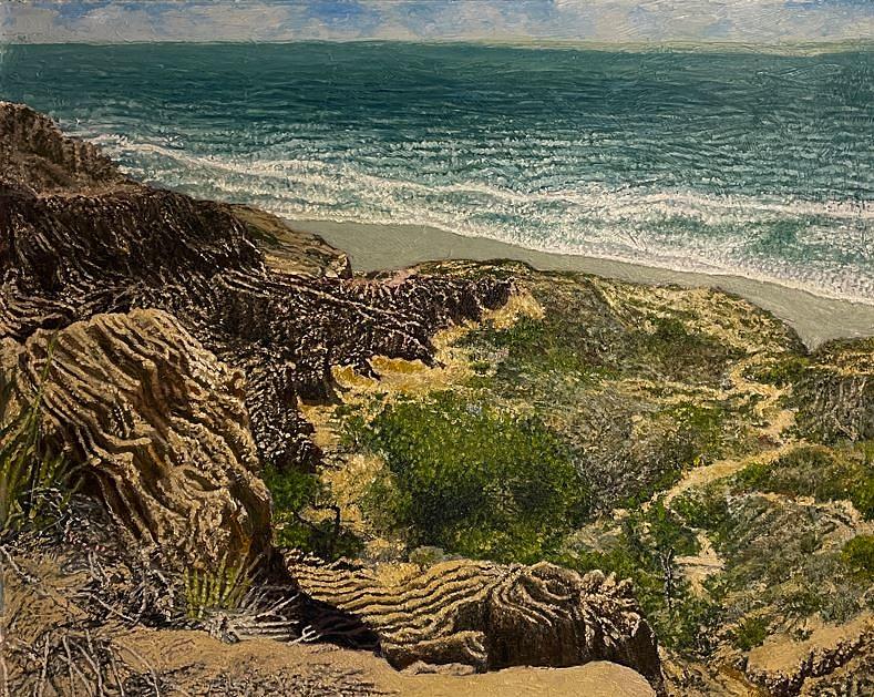 Nature Painting - Bay Point Formation at Torrey Pines by Gavin Coates