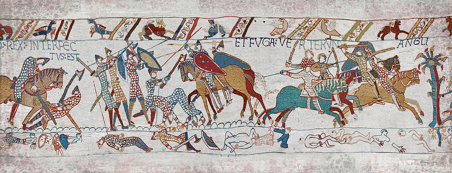 Bayeux Tapestry scene 58 Duke William wins the Battle of Hastings Tapestry - Textile by Paul E Williams