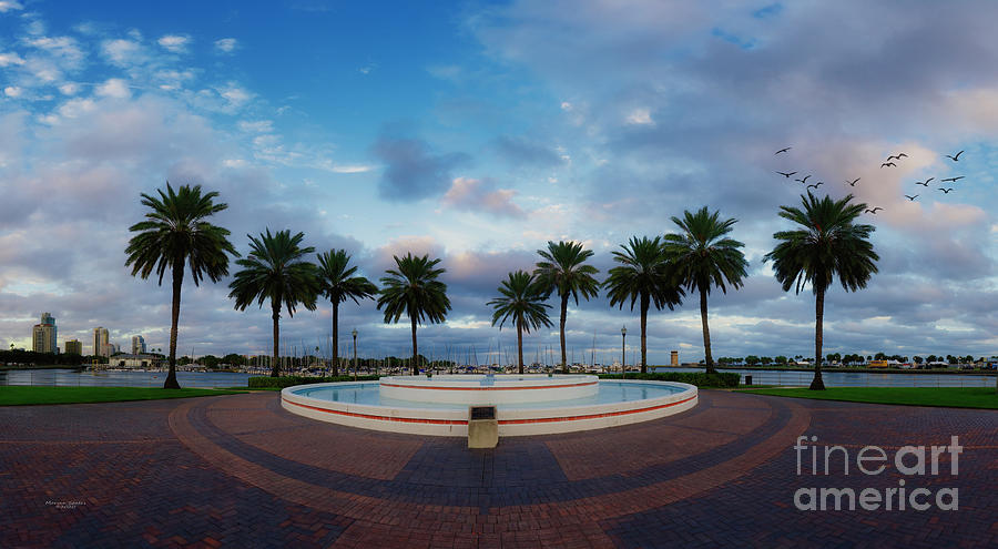 Bayfront Fountain Panorama Photograph by Marvin Spates