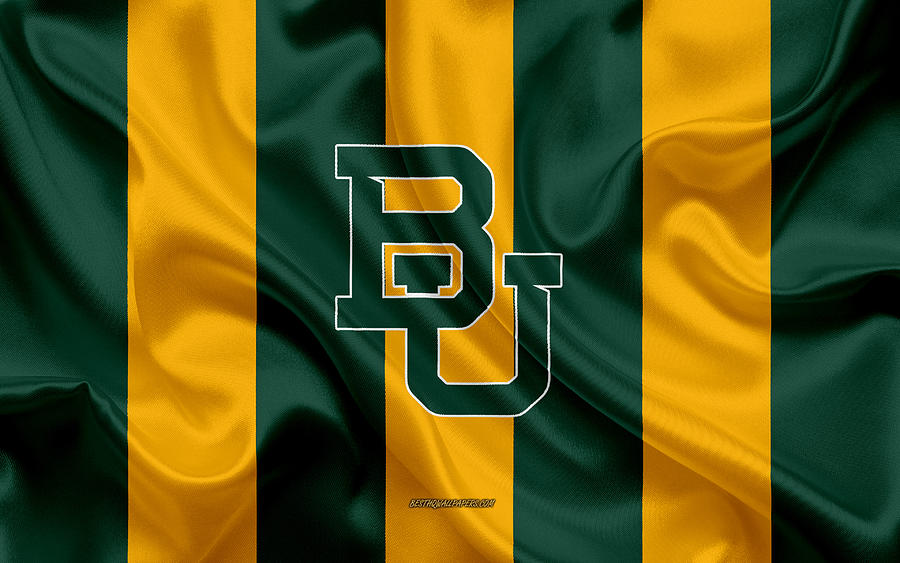 Baylor Athletics American football team emblem silk flag green yellow ...