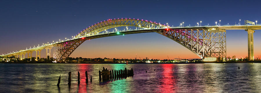 Bayonne Bridge Illuminated Photograph by Jerry Fornarotto