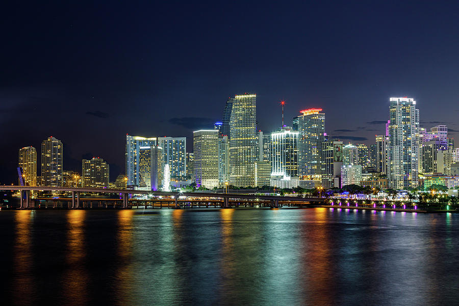 Bayside Marketplace and Downtown at Nightfall III Photograph by Claudia ...