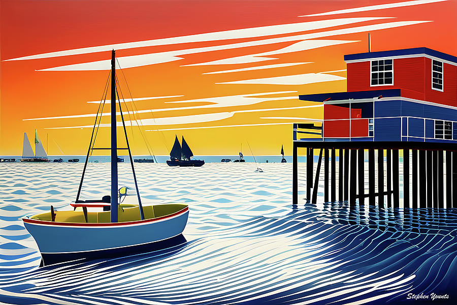 Bayside Sunset 008 Digital Art by Stephen Younts