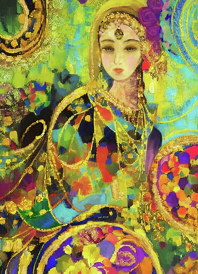 Oung Digital Art - Bazaar Girl, selling Fruit and Vegetablests by Grace Iradian