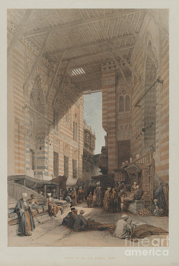 Bazaar Of The Silk Mercers, Cairo 1848 R1 Drawing