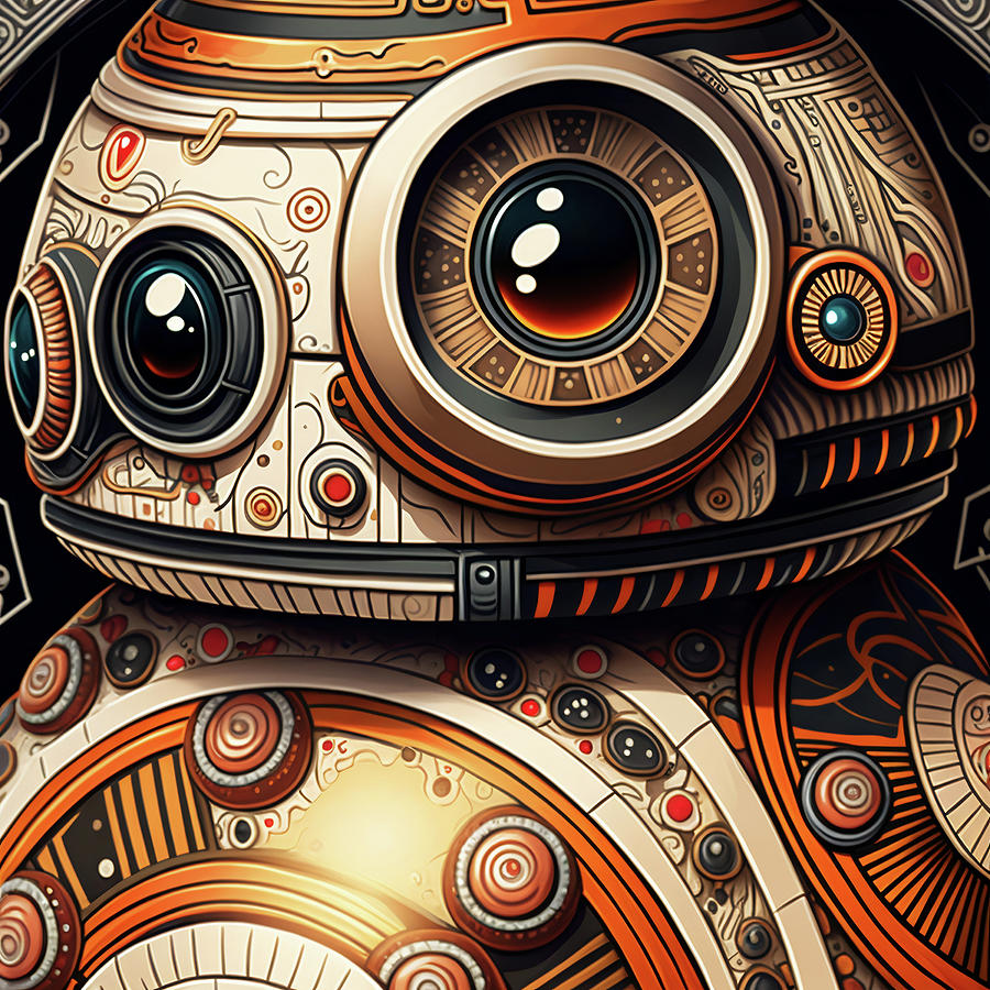 Star Wars Digital Art - BB-8 Chicano Style by iTCHY