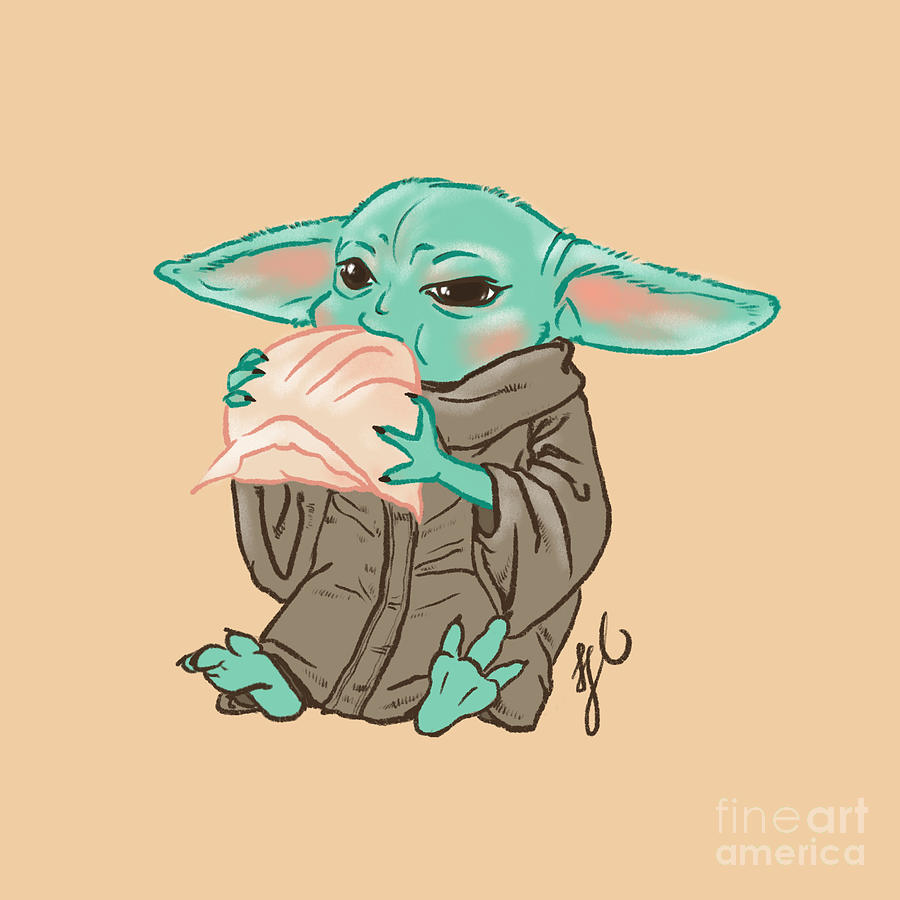 BB Yoda Eating Hargow Painting by Frankie Huang - Pixels