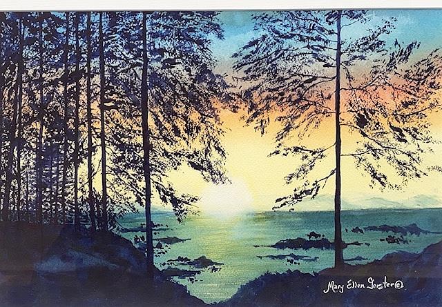 Oceans Painting - B.C. Coast by Mary Ellen Gerster Oceans Painting - B.C. Coast by Mary Ellen Gerster
