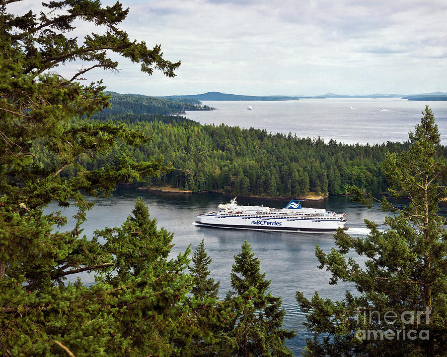 BC Ferry in Active Pass Photograph by Maria Janicki