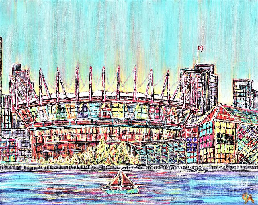 BC Place, Vancouver, Alive In Color Painting by Jeremy Aiyadurai